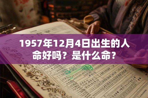 1957年12月4日出生的人命好吗？是什么命？