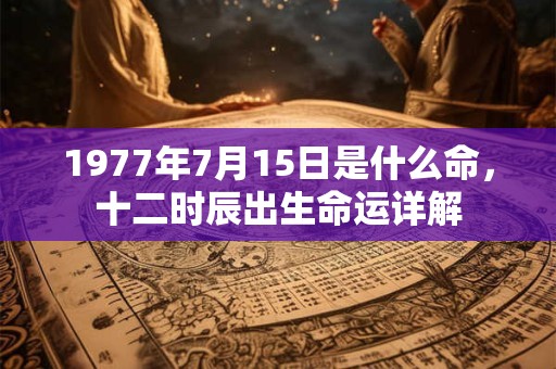1977年7月15日是什么命，十二时辰出生命运详解