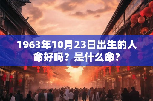 1963年10月23日出生的人命好吗?是什么命? 1963年10月23日出生的人命好吗?是什么命?