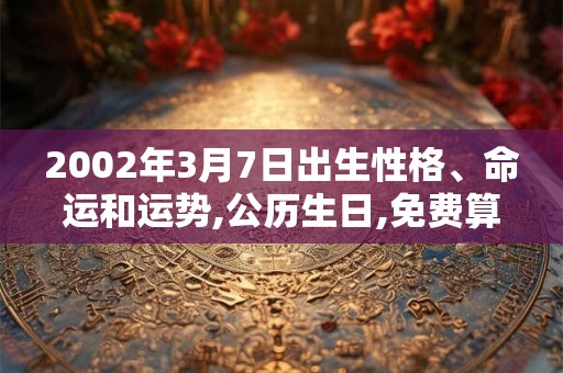 2002年3月7日出生性格、命运和运势,公历生日,免费算命