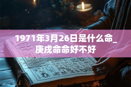 1971年3月26日是什么命_庚戌命命好不好