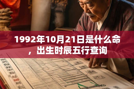 1992年10月21日是什么命，出生时辰五行查询