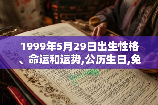 1999年5月29日出生性格、命运和运势,公历生日,免费算命