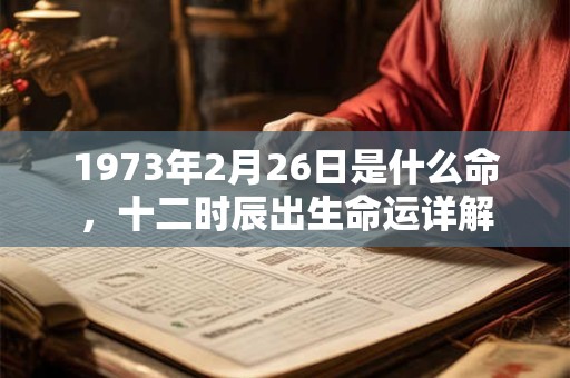 1973年2月26日是什么命，十二时辰出生命运详解