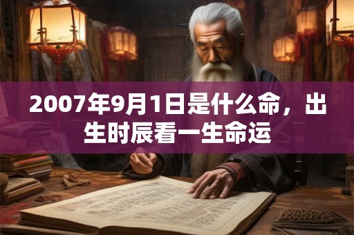 2007年9月1日是什么命，出生时辰看一生命运