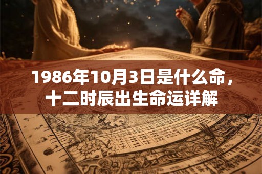 1986年10月3日是什么命，十二时辰出生命运详解