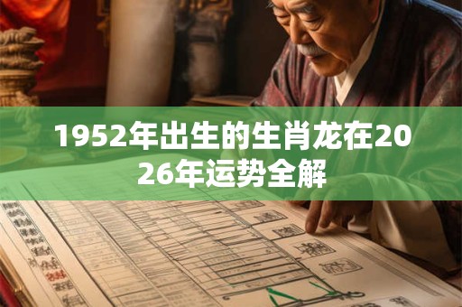 1952年出生的生肖龙在2026年运势全解