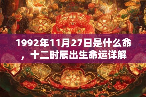 1992年11月27日是什么命，十二时辰出生命运详解