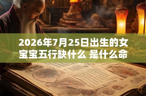 2026年7月25日出生的女宝宝五行缺什么 是什么命 2026年7月25日出生的女宝宝五行缺什么 是什么命