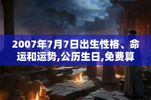 2007年7月7日出生性格、命运和运势,公历生日,免费算命