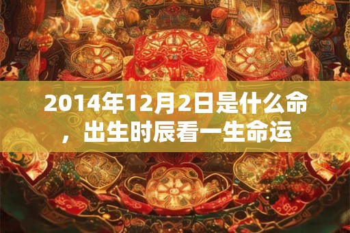 2014年12月2日是什么命，出生时辰看一生命运