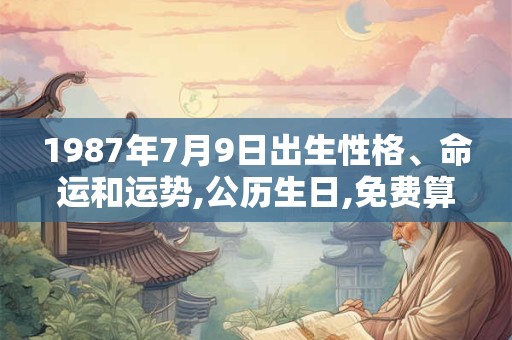 1987年7月9日出生性格、命运和运势,公历生日,免费算命