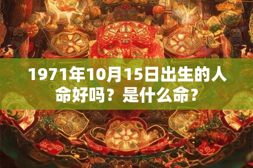 1971年10月15日出生的人命好吗？是什么命？