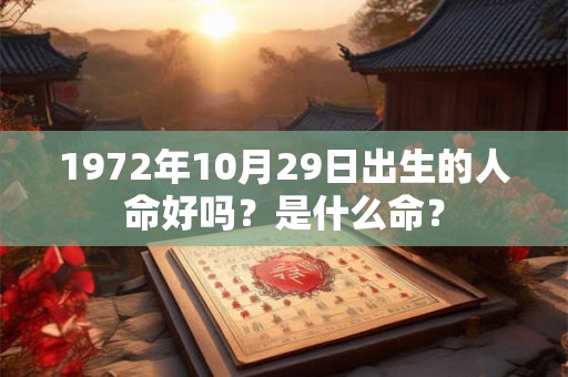 1972年10月29日出生的人命好吗?是什么命? 1972年10月29日出生的人命好吗?是什么命?