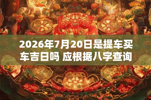 2026年7月20日是提车买车吉日吗 应根据八字查询