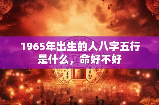 1965年出生的人八字五行是什么,命好不好 1965年出生的人八字五行是什么,命好不好