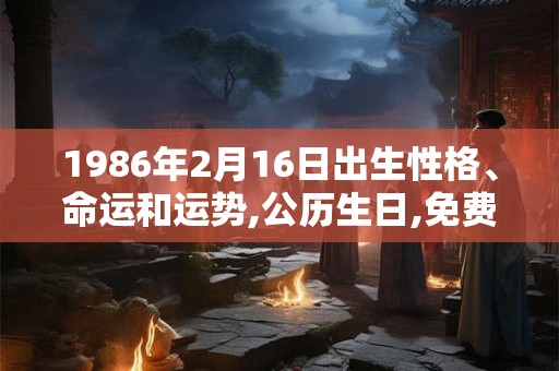 1986年2月16日出生性格、命运和运势,公历生日,免费算命