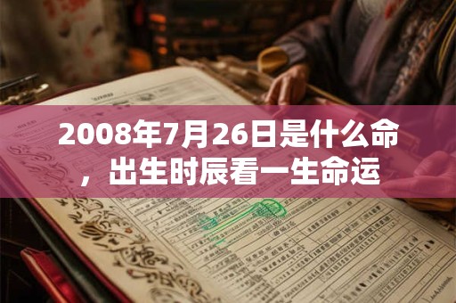 2008年7月26日是什么命，出生时辰看一生命运