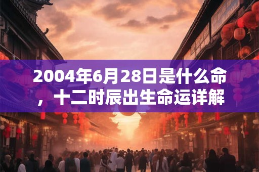 2004年6月28日是什么命,十二时辰出生命运详解 2004年6月28日是什么命,十二时辰出生命运详解
