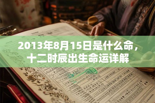 2013年8月15日是什么命,十二时辰出生命运详解 2013年8月15日是什么命,十二时辰出生命运详解