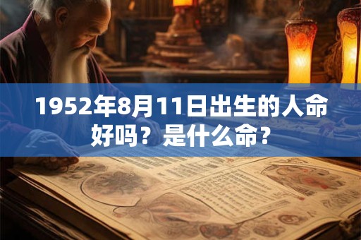 1952年8月11日出生的人命好吗？是什么命？