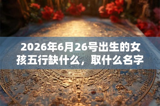 2026年6月26号出生的女孩五行缺什么，取什么名字好