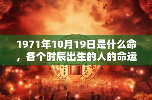 1971年10月19日是什么命，各个时辰出生的人的命运