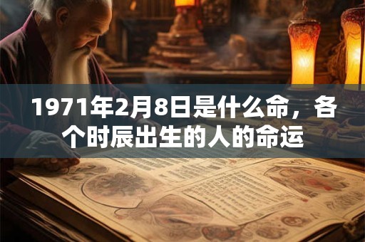 1971年2月8日是什么命，各个时辰出生的人的命运