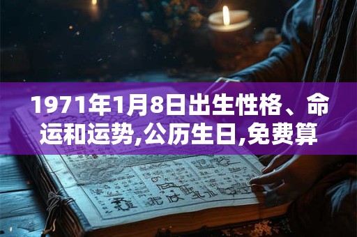 1971年1月8日出生性格、命运和运势,公历生日,免费算命