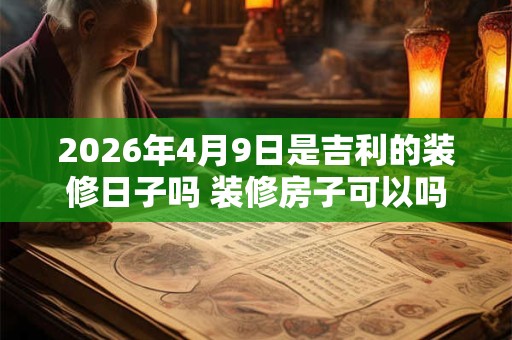 2026年4月9日是吉利的装修日子吗 装修房子可以吗 2026年4月9日是吉利的装修日子吗 装修房子可以吗