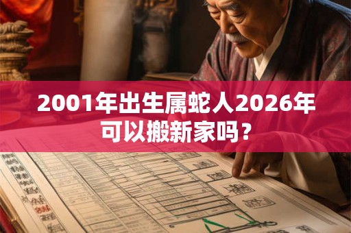 2001年出生属蛇人2026年可以搬新家吗? 2001年出生属蛇人2026年可以搬新家吗?
