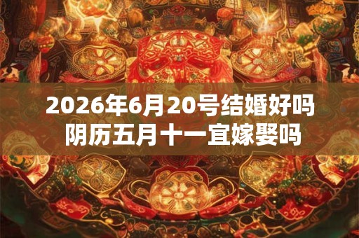 2026年6月20号结婚好吗 阴历五月十一宜嫁娶吗 2026年6月20号结婚好吗 阴历五月十一宜嫁娶吗