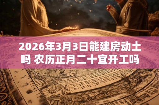 2026年3月3日能建房动土吗 农历正月二十宜开工吗 2026年3月3日能建房动土吗 农历正月二十宜开工吗