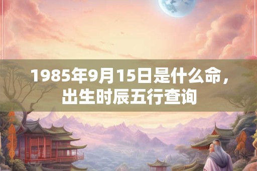 1985年9月15日是什么命，出生时辰五行查询