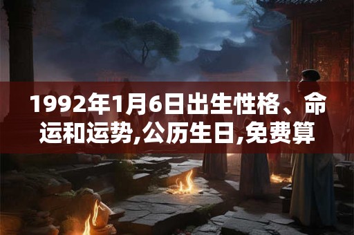 1992年1月6日出生性格、命运和运势,公历生日,免费算命