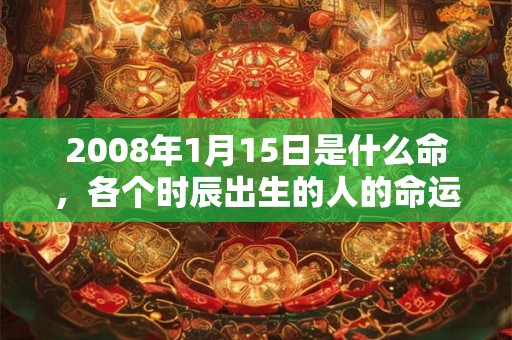 2008年1月15日是什么命，各个时辰出生的人的命运