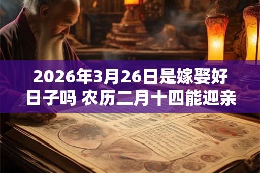 2026年3月26日是嫁娶好日子吗 农历二月十四能迎亲吗