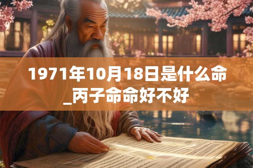 1971年10月18日是什么命_丙子命命好不好 1971年10月18日是什么命_丙子命命好不好