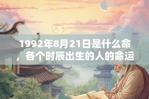 1992年8月21日是什么命，各个时辰出生的人的命运