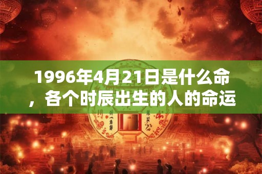 1996年4月21日是什么命，各个时辰出生的人的命运