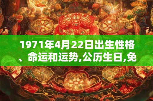 1971年4月22日出生性格、命运和运势,公历生日,免费算命