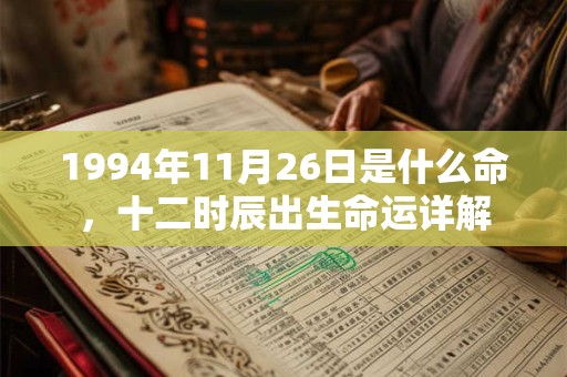 1994年11月26日是什么命,十二时辰出生命运详解 1994年11月26日是什么命,十二时辰出生命运详解
