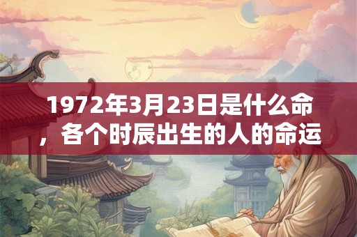 1972年3月23日是什么命，各个时辰出生的人的命运