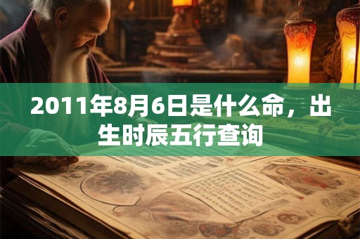 2011年8月6日是什么命，出生时辰五行查询