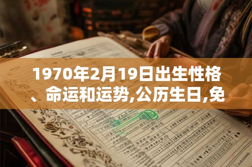 1970年2月19日出生性格、命运和运势,公历生日,免费算命