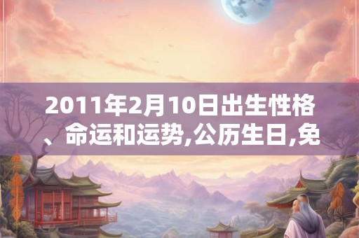 2011年2月10日出生性格、命运和运势,公历生日,免费算命