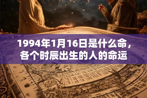 1994年1月16日是什么命，各个时辰出生的人的命运