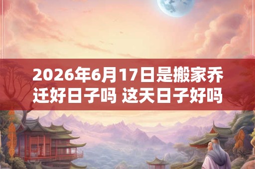 2026年6月17日是搬家乔迁好日子吗 这天日子好吗