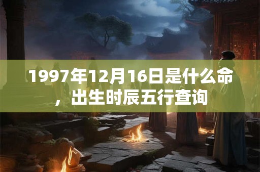 1997年12月16日是什么命,出生时辰五行查询 1997年12月16日是什么命,出生时辰五行查询