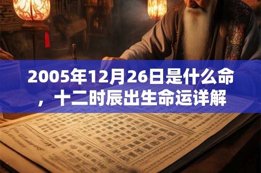 2005年12月26日是什么命,十二时辰出生命运详解 2005年12月26日是什么命,十二时辰出生命运详解
